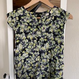 Cap-Sleeve Silk Shirt